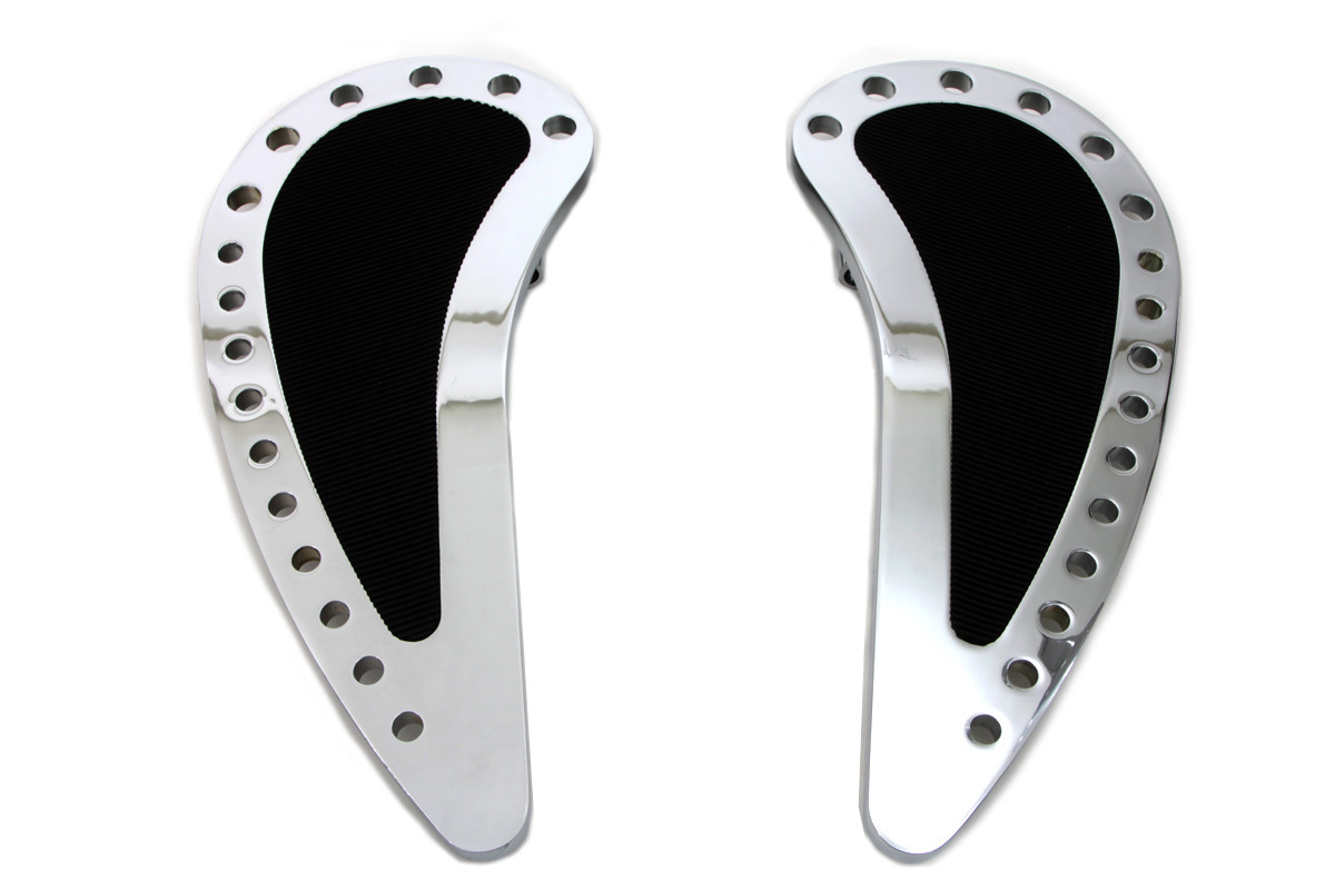 Wyatt Gatling #8873 - Chrome Driver Half Moon with Rubber Footboard Set