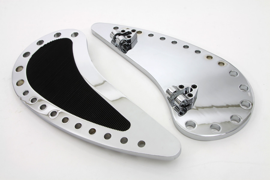 Wyatt Gatling #8873 - Chrome Driver Half Moon with Rubber Footboard Set