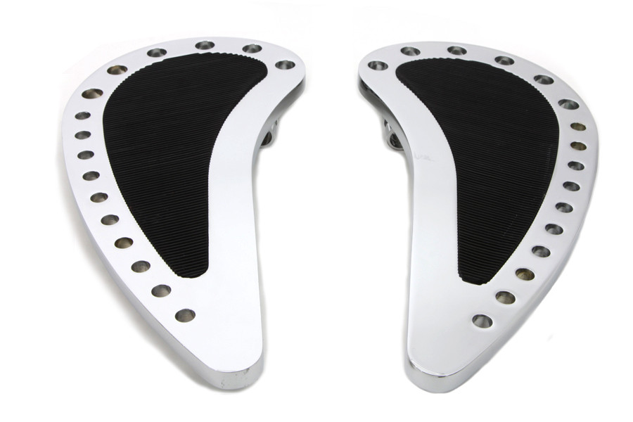 Wyatt Gatling #8873 - Chrome Driver Half Moon with Rubber Footboard Set