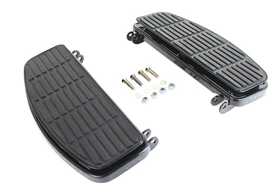 V-Twin - Driver Black 'D' Shape Footboard Set