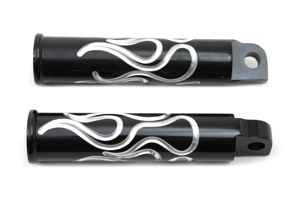 Wyatt Gatling #3677 - Black Flame Style Footpeg Set
