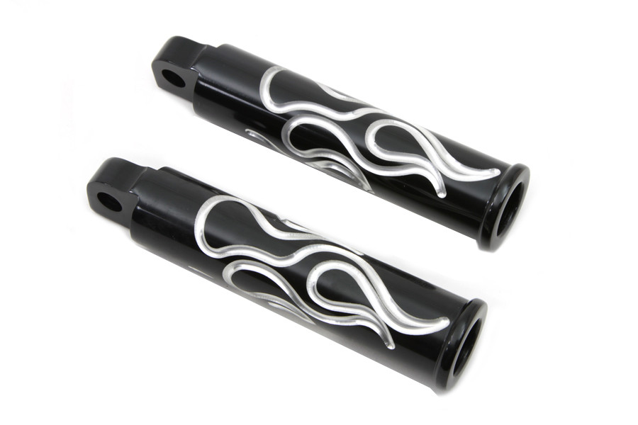 Wyatt Gatling #3677 - Black Flame Style Footpeg Set