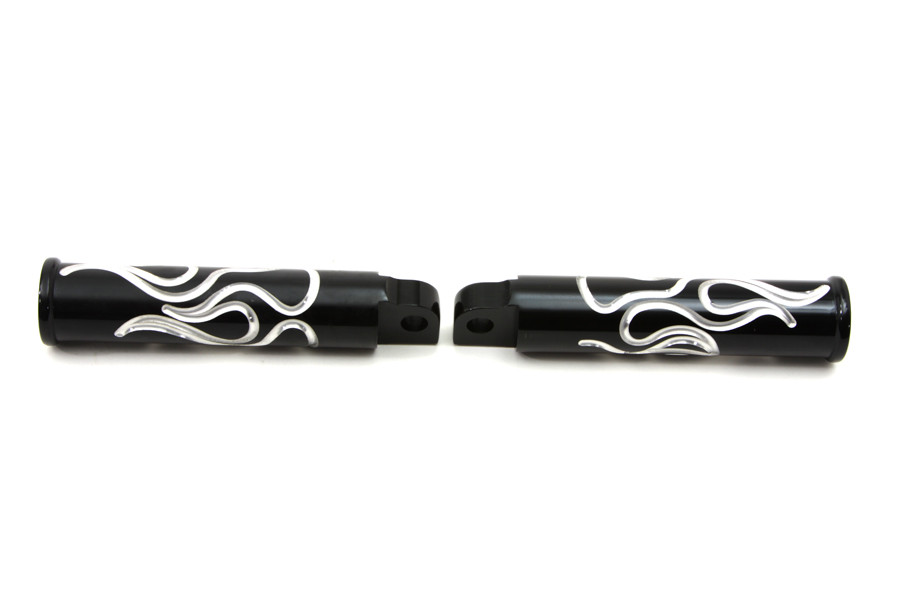 Wyatt Gatling #3677 - Black Flame Style Footpeg Set