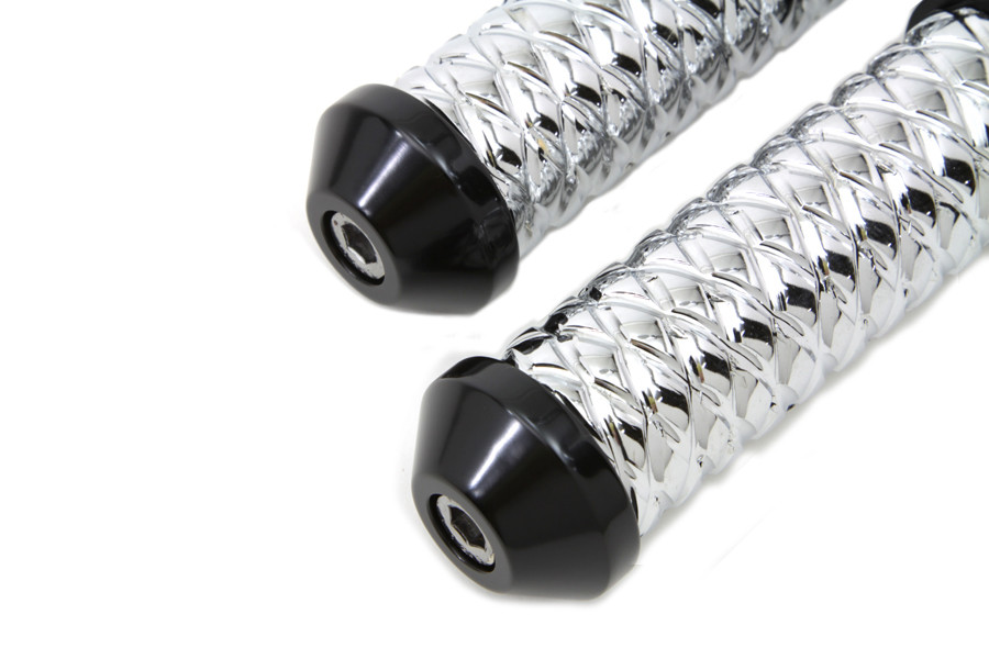 Wyatt Gatling #8717 - Chrome Bullet Style Footpeg Set with Black Ends