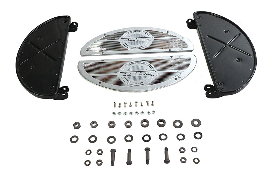 V-Twin - Half Moon Footboard Set Black