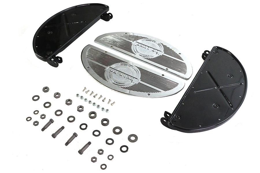 V-Twin - Half Moon Footboard Set Black