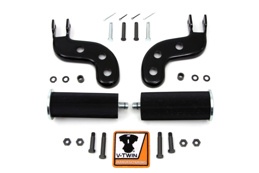 V-Twin - Buddy Seat Footpeg Set Black