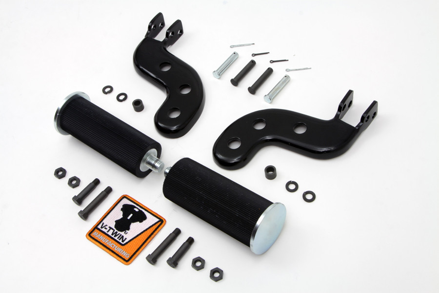 V-Twin - Buddy Seat Footpeg Set Black