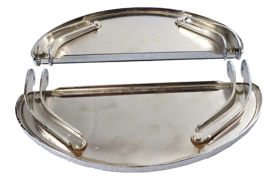 V-Twin - Driver 'D' Shape Footboard Set Chrome