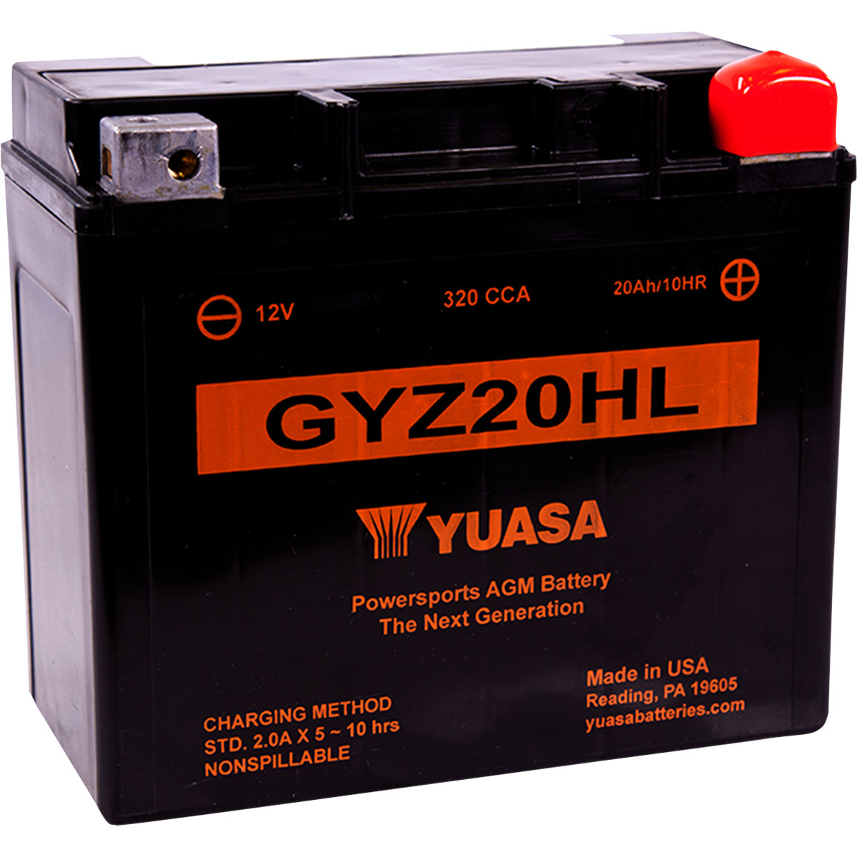 Yuasa #YUAM720GH - AGM Battery - GYZ20HL