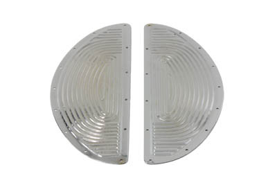 V-Twin #126A - Chrome Half Moon Footboard Mat Set