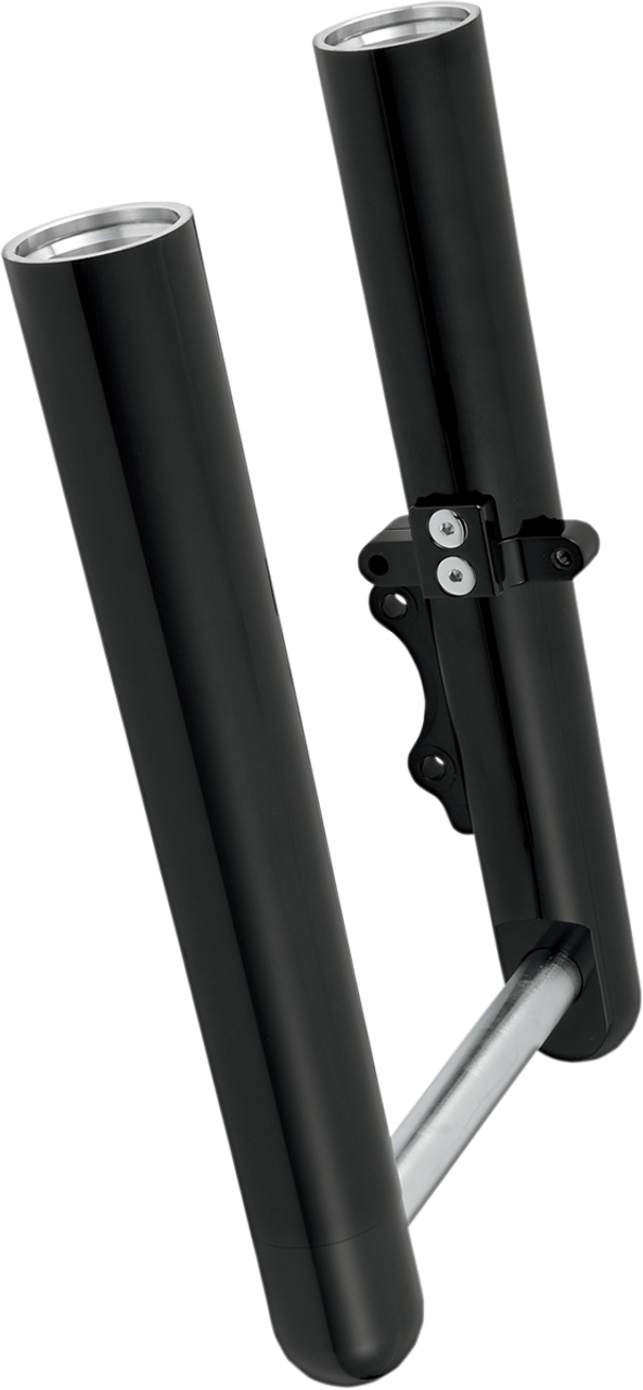 Arlen Ness #06-555 Fork Legs - Black Anodized - Hot Legs - Custom Single Disc - Smooth - '00-'06 FLST