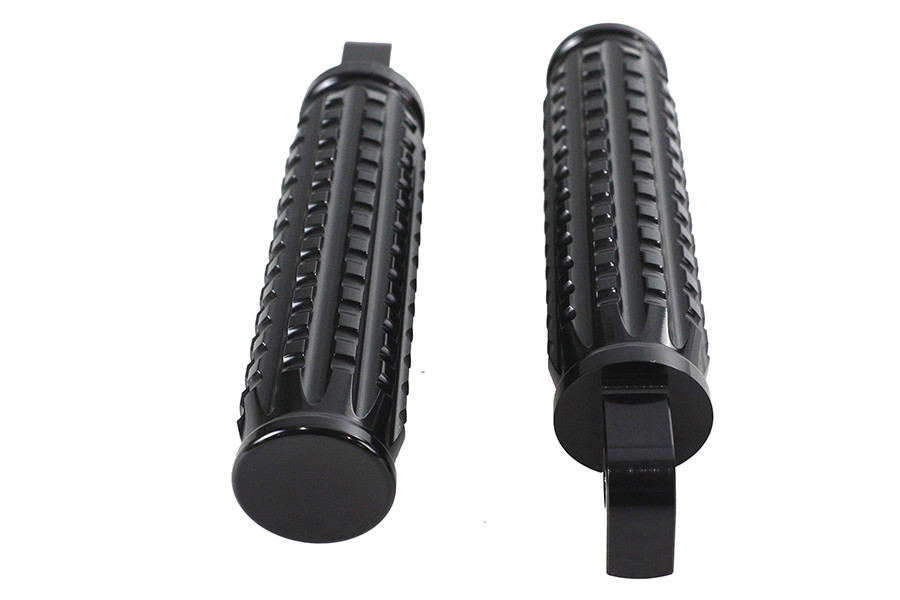 Wyatt Gatling #78070B - Black Grained Style Footpeg Set