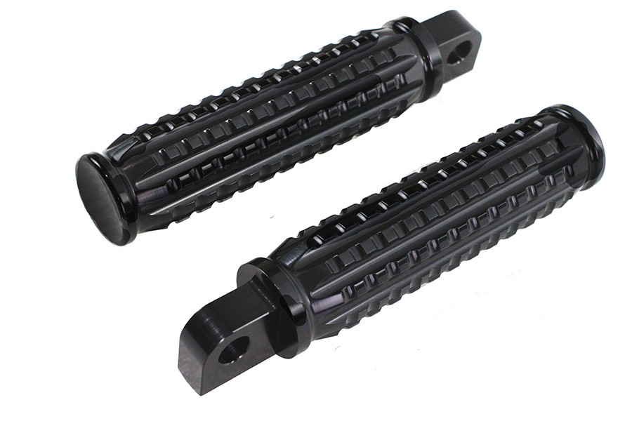 Wyatt Gatling #78070B - Black Grained Style Footpeg Set