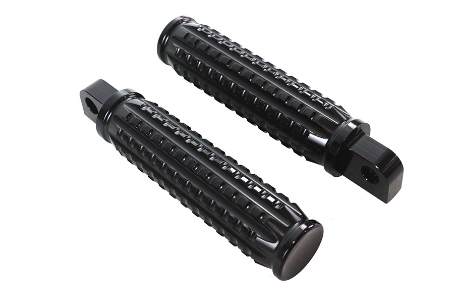 Wyatt Gatling #78070B - Black Grained Style Footpeg Set