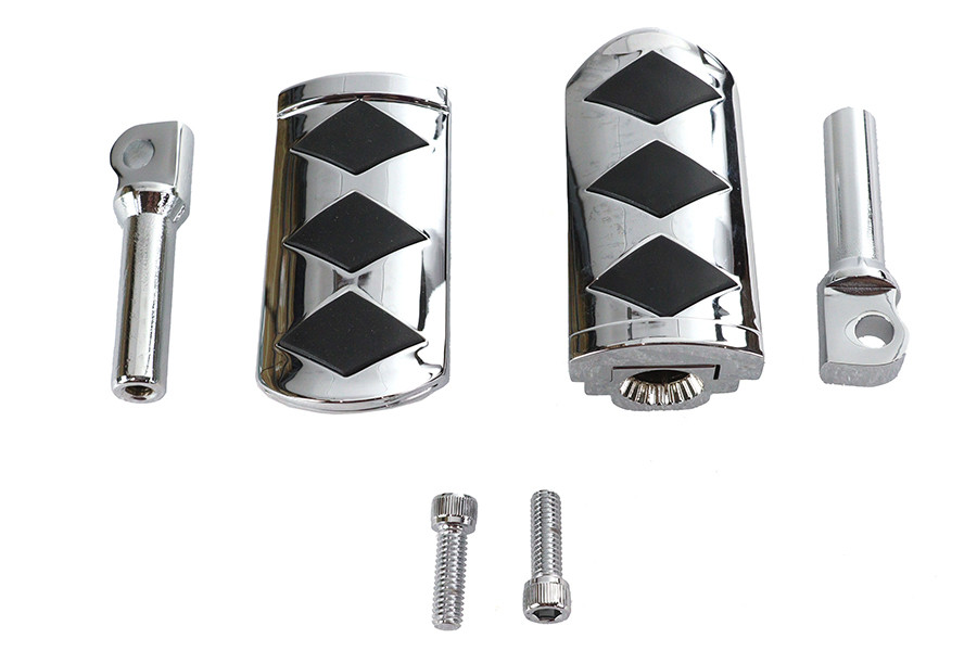Wyatt Gatling #17-0/6481BMD - Diamond Style Adjustable Footpeg Set Chrome