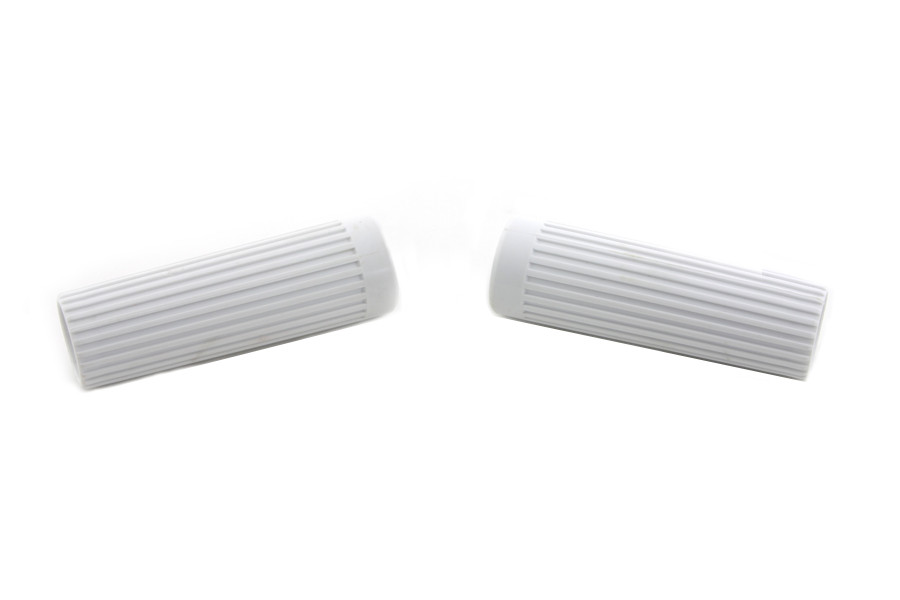 V-Twin - Replica Rib Style White Grip Set