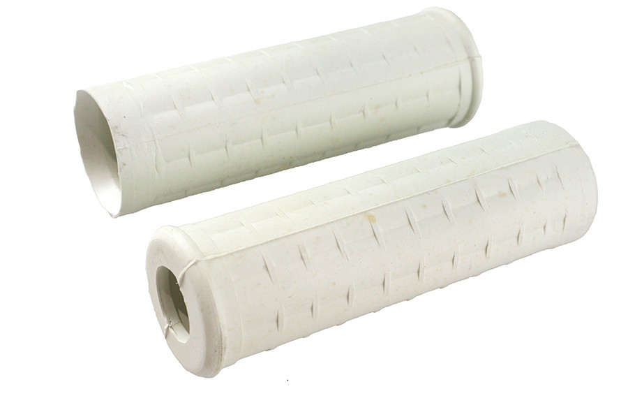 Wyatt Gatling #17-0507W - Replica White Waffle Style Grip Set with Plug Hole