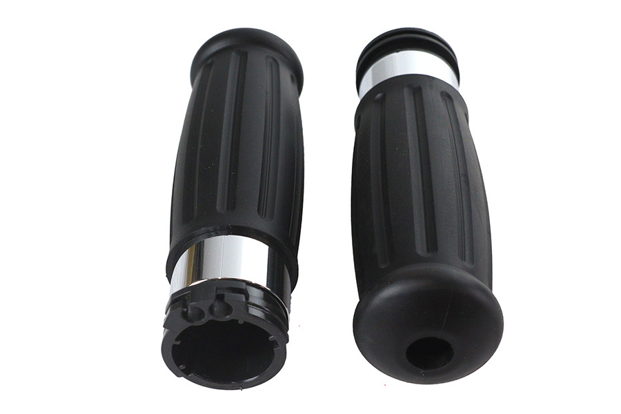 V-Twin #76987 - Black Grip Set 1909 Style