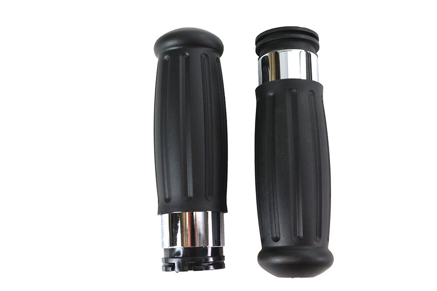 V-Twin #76987 - Black Grip Set 1909 Style