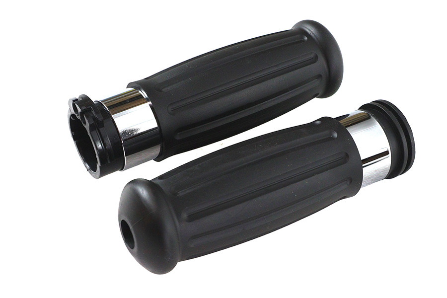 V-Twin #76987 - Black Grip Set 1909 Style