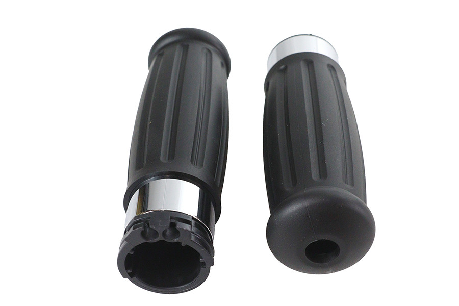 V-Twin #07998 - Black Grip Set 1909 Style