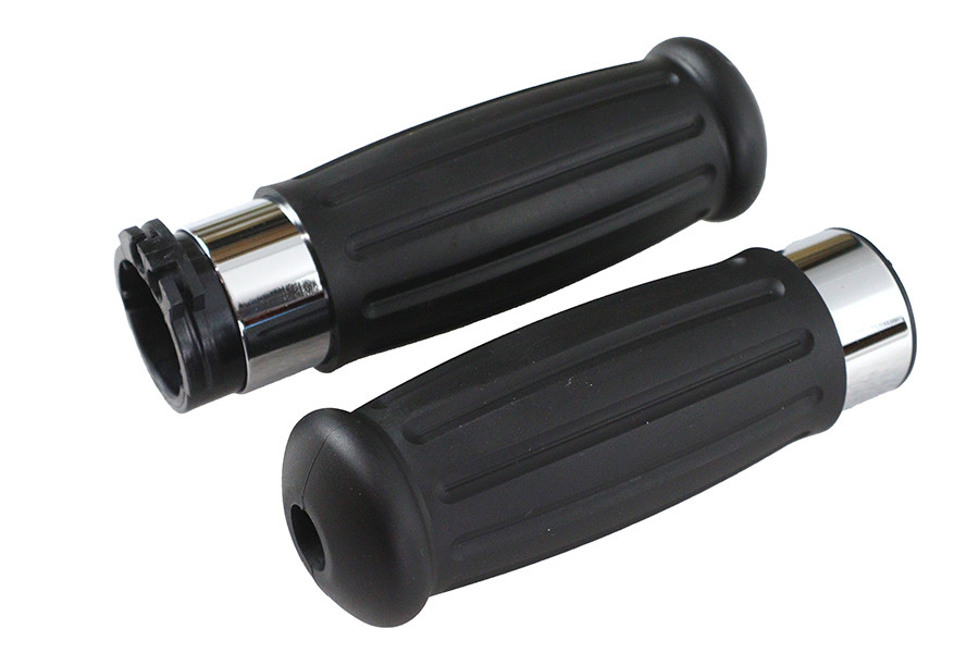 V-Twin #07998 - Black Grip Set 1909 Style