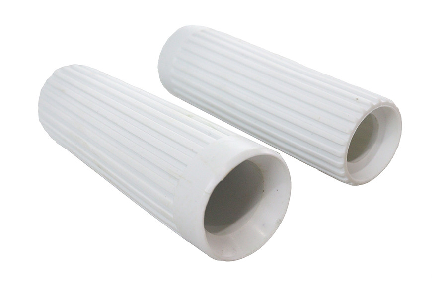 V-Twin - Replica Rib Style Grip Set White