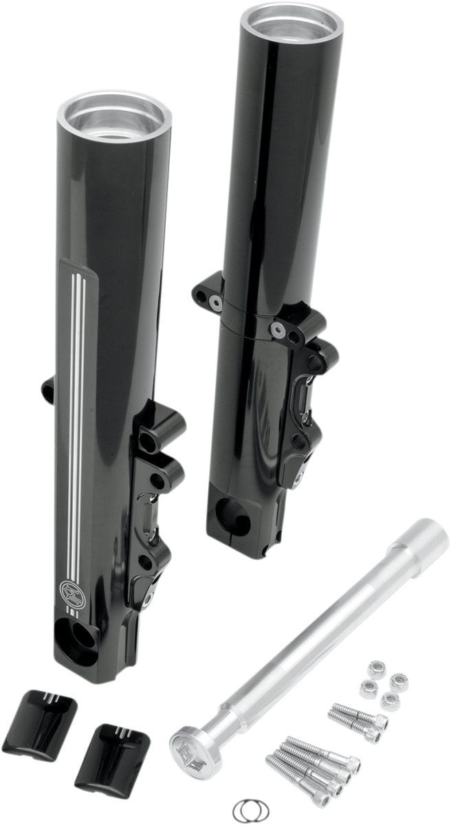 Performance Machine  #0208-2056-BM - Fork Leg Kit - Black - Lower - Dual Disc - Contrast Cut - '08-'13