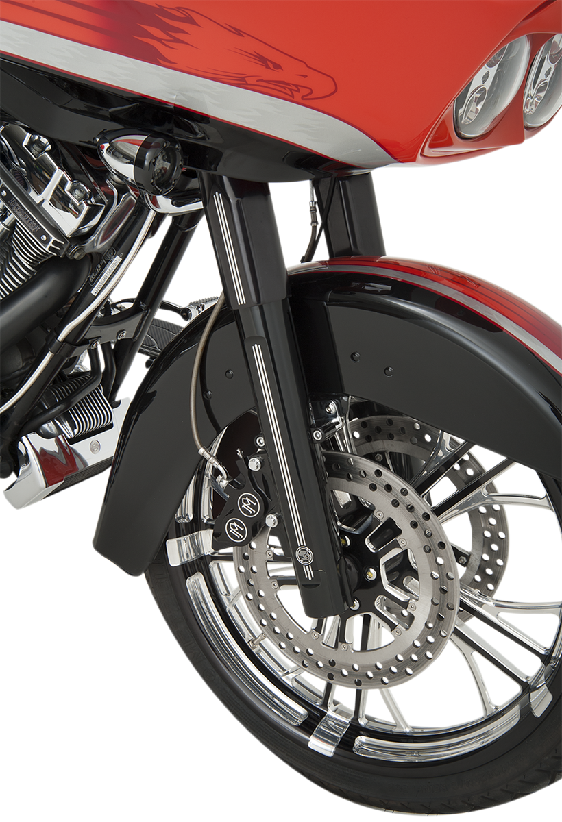 Performance Machine  #0208-2056-BM - Fork Leg Kit - Black - Lower - Dual Disc - Contrast Cut - '08-'13