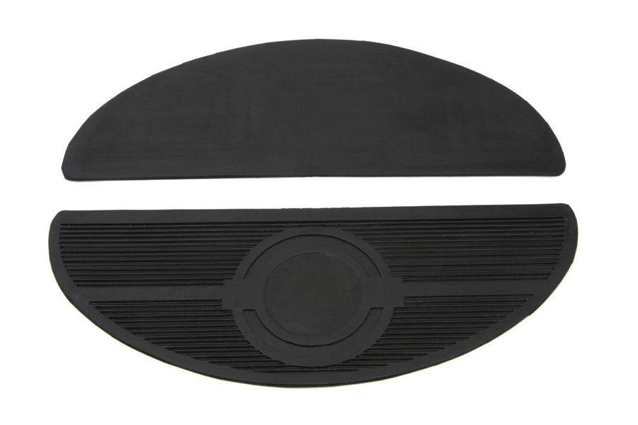 V-Twin - Half Moon Footboard Mat with Bullseye Design