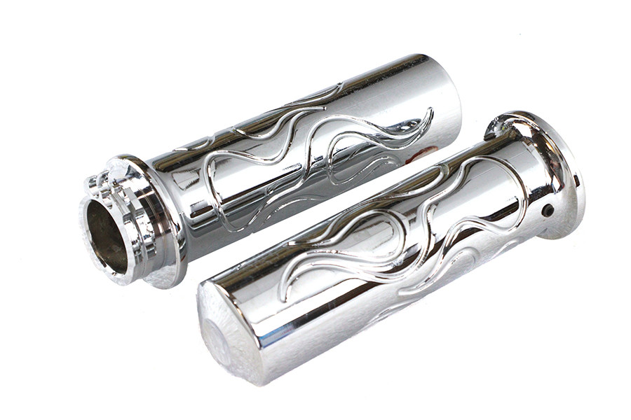 Wyatt Gatling #9607 - Billet Flanged Flame Style Grip Set