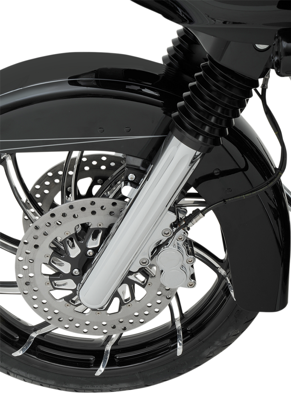 Arlen Ness #40-502 Fork Legs - Chrome - Deep Cut - Dual Disc