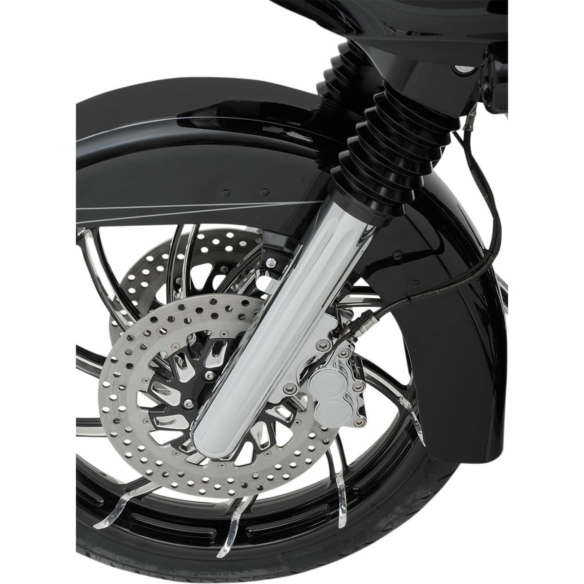 Arlen Ness #40-502 - Fork Legs - Chrome - Deep Cut - Dual Disc