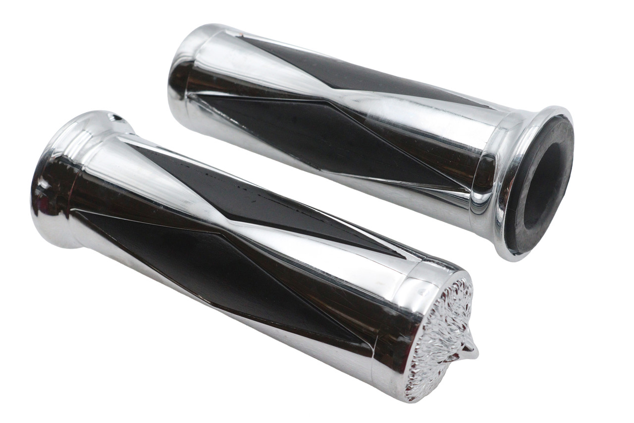 Ultima #35-85 - Ultima Diamond Style Grip Set with Chrome Eagle End Cap