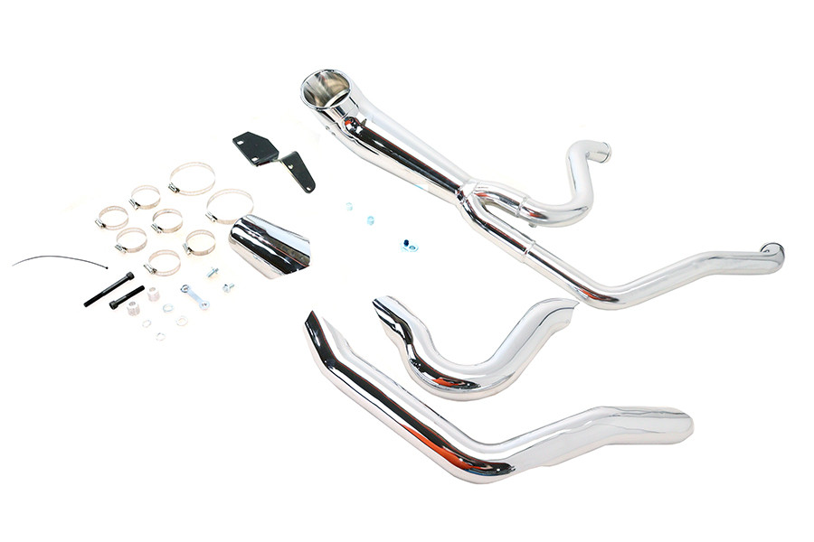 V-Twin - M8 2:1 Exhaust Header Set Chrome