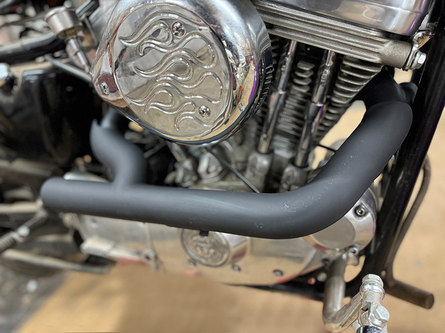 V-Twin #78113B - 2:1 Siamese Exhaust Header Set Black