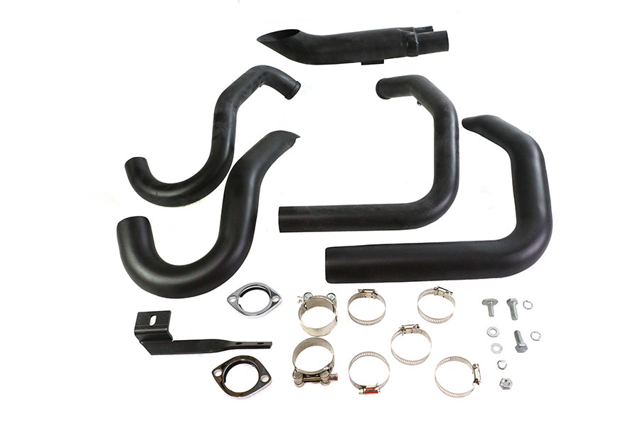 V-Twin - Wyatt Gatling 2 into 1 Exhaust Header Set Black