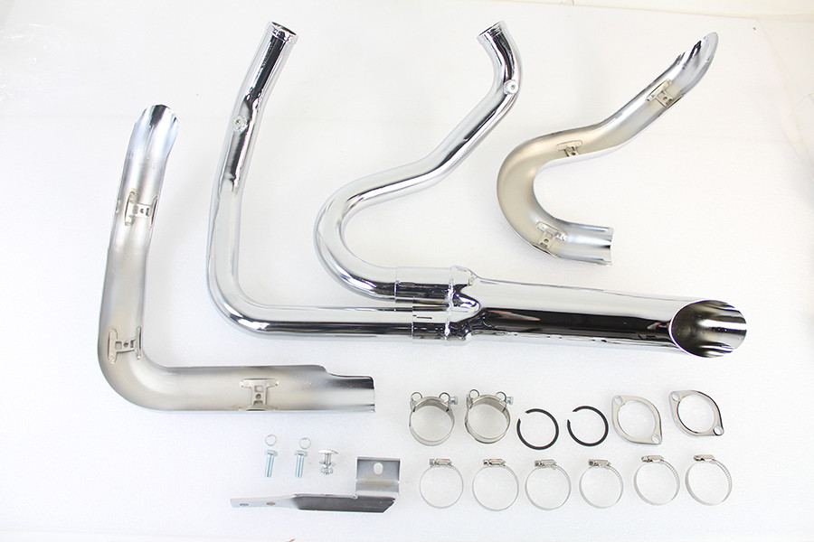 V-Twin - Wyatt Gatling 1-3/4 inch 2 into 1 Exhaust Header Set Chrome