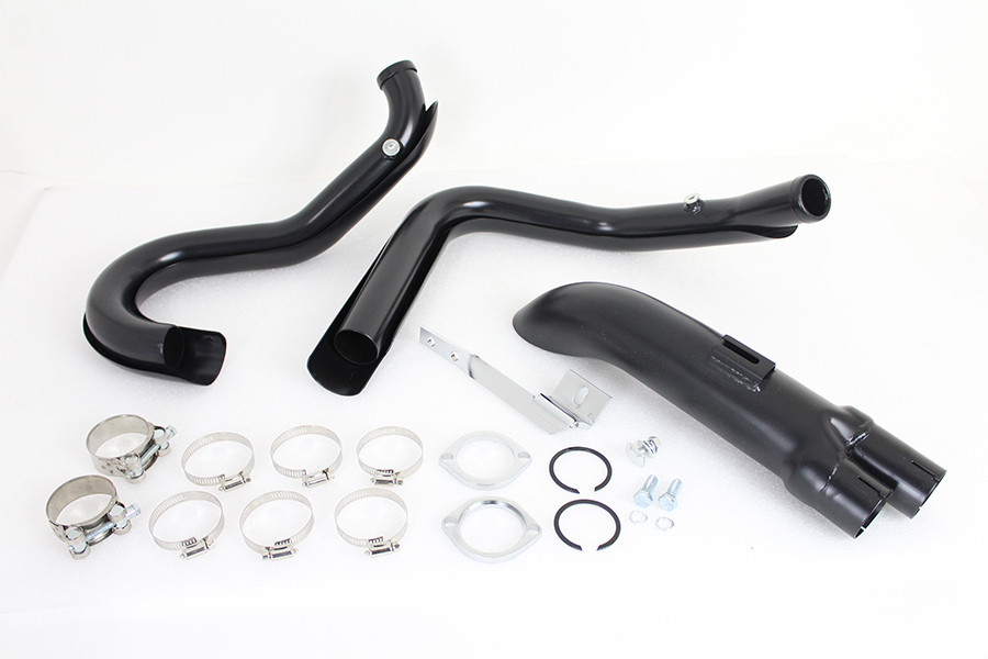 V-Twin - Wyatt Gatling 1-3/4 inch 2 into 1 Exhaust Header Set Black