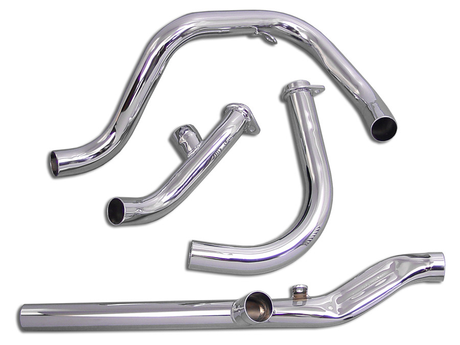 Paughco #735-2 - Dual Crossover Chrome Exhaust System