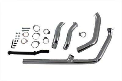 V-Twin - Chrome 2 into 1 Exhaust Header Pipe Kit