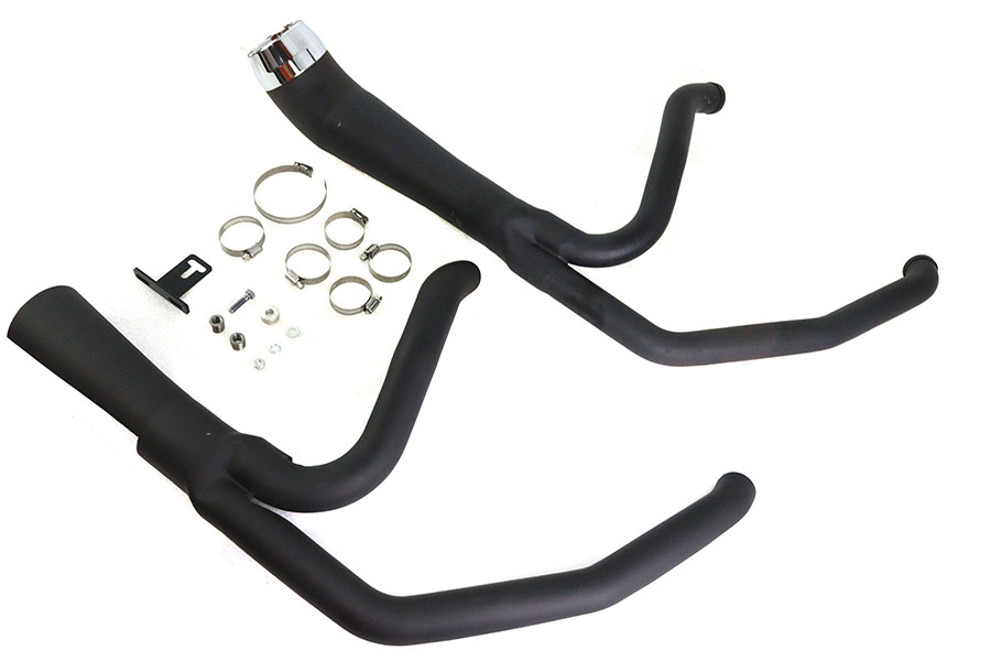 V-Twin #2105 - Cyclone 1-3/4 inch 2 into 1 Exhaust Header Set Black