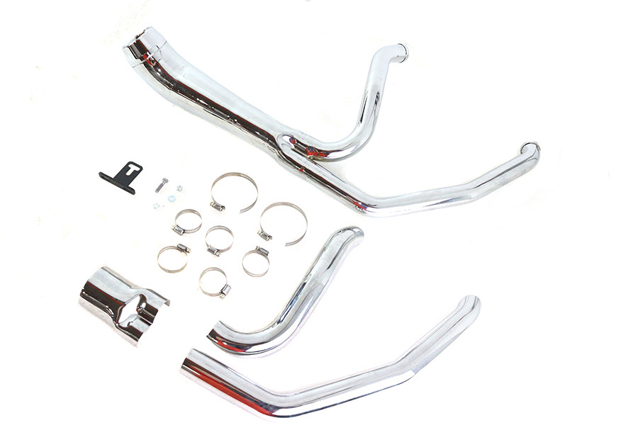 V-Twin #2110 - Cyclone 1-3/4 inch 2 into 1 Exhaust Header Set Chrome