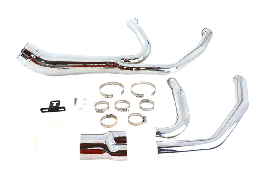V-Twin #2110 - Cyclone 1-3/4 inch 2 into 1 Exhaust Header Set Chrome