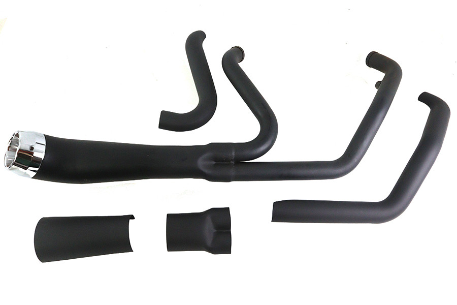 V-Twin #2114 - Cyclone 1-3/4 inch 2 into 1 Exhaust Header Set Black