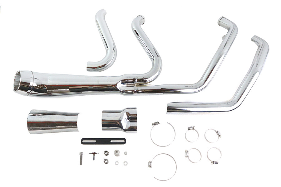 V-Twin #2116 - Cyclone 1-3/4 inch 2 into 1 Exhaust Header Set Chrome