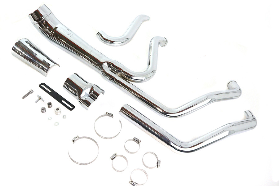 V-Twin #2116 - Cyclone 1-3/4 inch 2 into 1 Exhaust Header Set Chrome