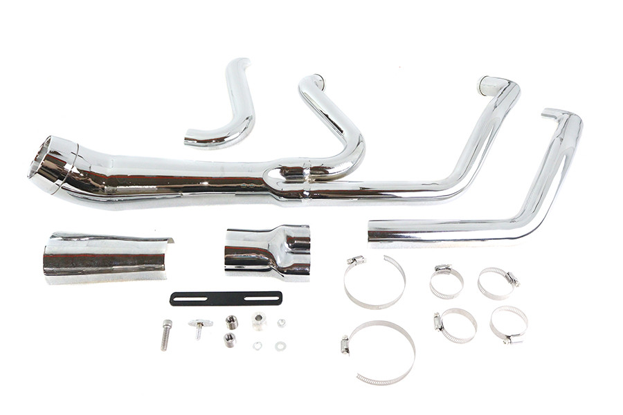 V-Twin #2116 - Cyclone 1-3/4 inch 2 into 1 Exhaust Header Set Chrome