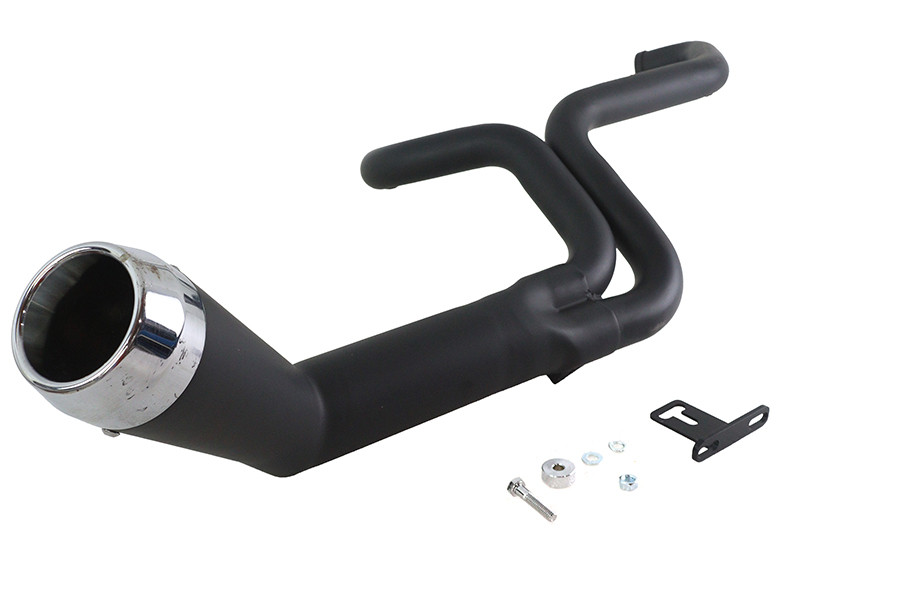 V-Twin - Factory Sample FLT Offset Megaphone 2:1 Exhaust Black with